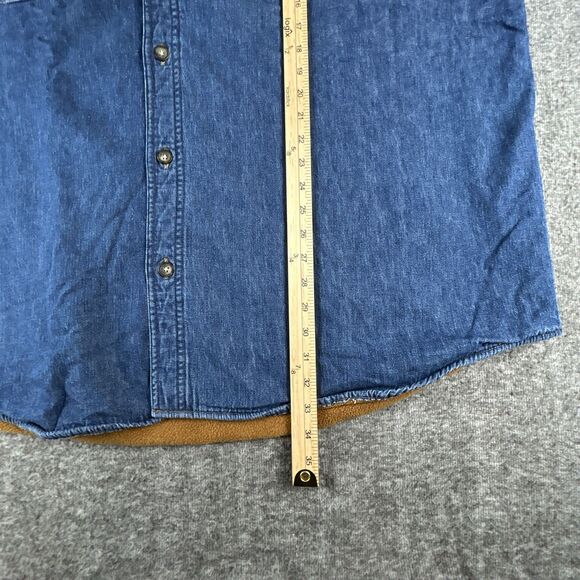 St John's Bay Denim Fleece Lined Shirt Mens Sz 3XL Outdoor Work Shacket Vintage - Picture 6 of 7